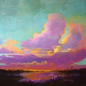 Savlen Contemporary Coastal Seascape Art XL Unique OOAK Hand embellish Painting!